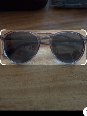 Persol Clear/Transparent Frame Sunglasses with Dark Lenses